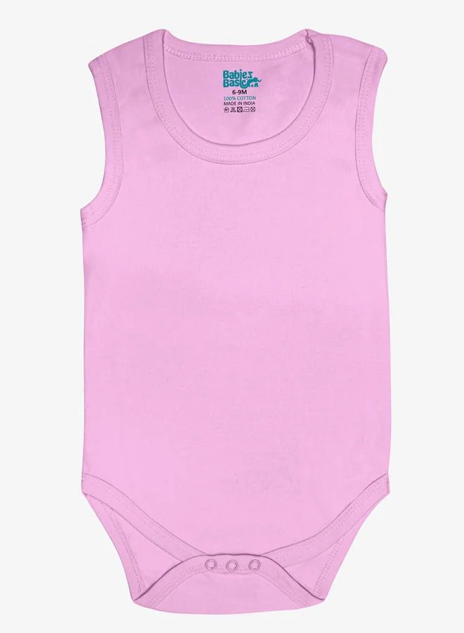 Babies Basic Pack of 3 - 100% Super Combed Cotton Sleeveless Bodysuit